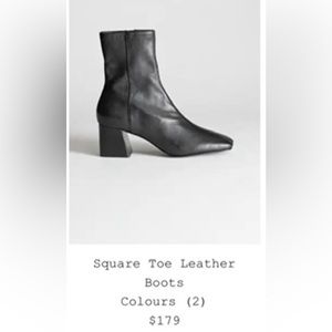 &Other Stories black square-toed boot w/ chunky heel. Worn twice only indoors.